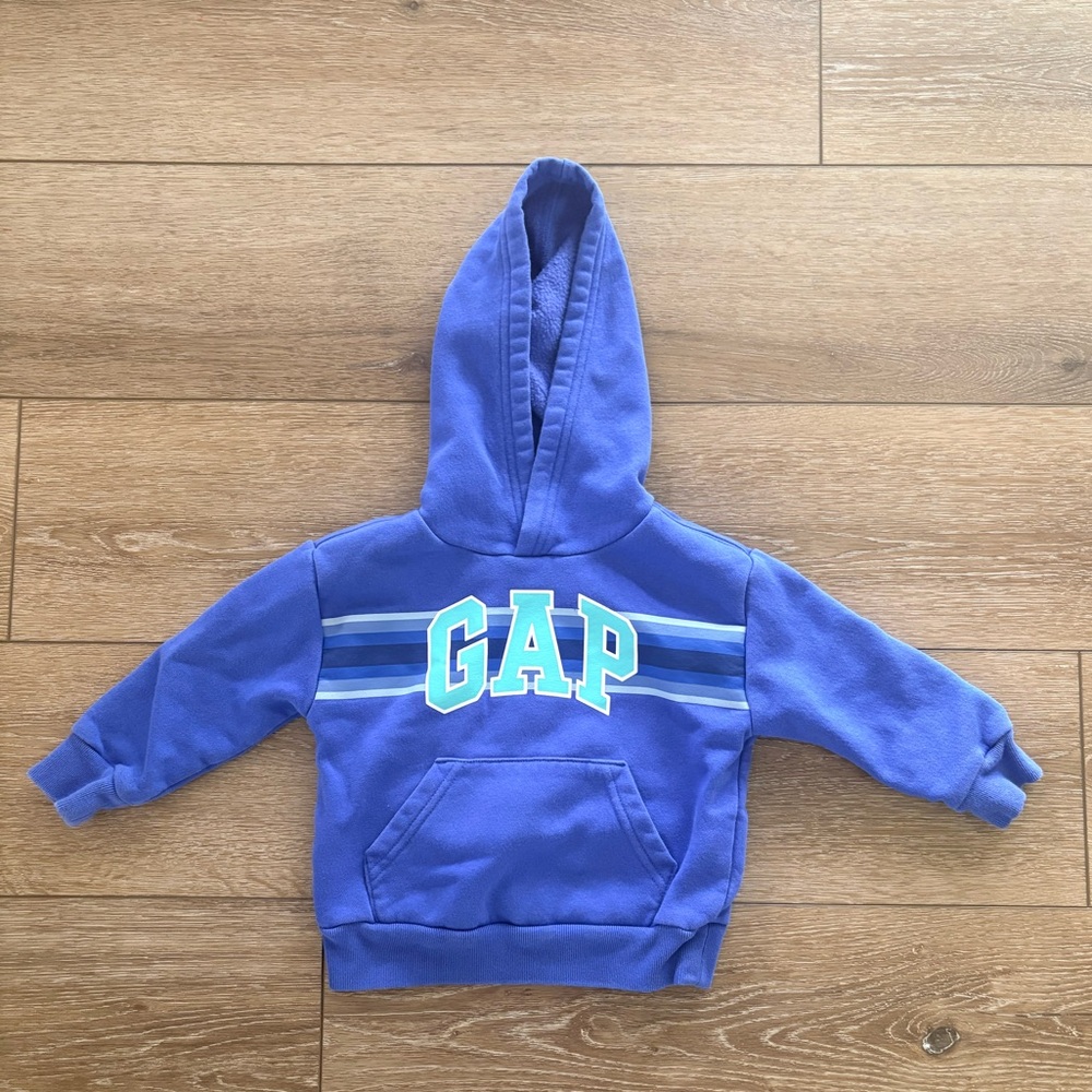 Baby Gap size 2T blue hooded sweatshirt